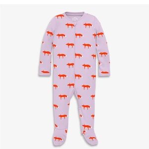 NWT Primary Baby organic zip footie in fox trot